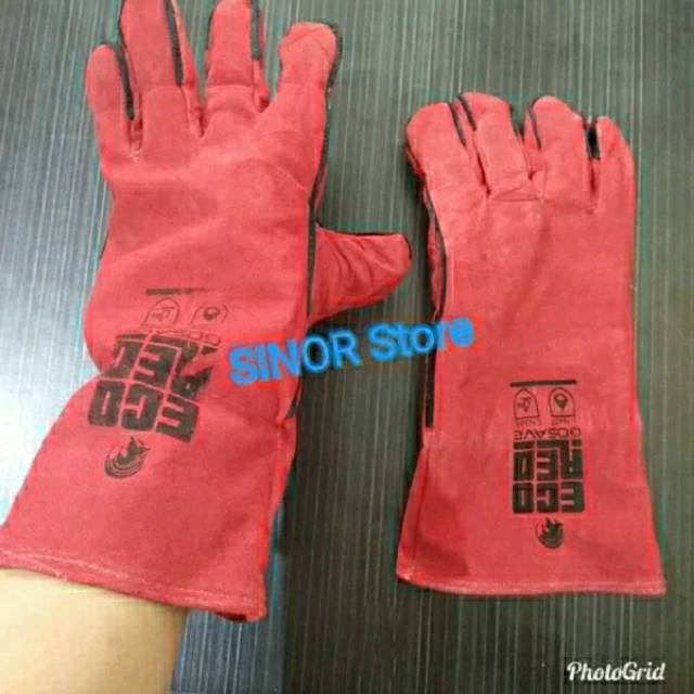 Sarung Tangan Las Kulit Merah ECORED 14 Inch Gosave Welding Gloves Sarung Tangan Safety