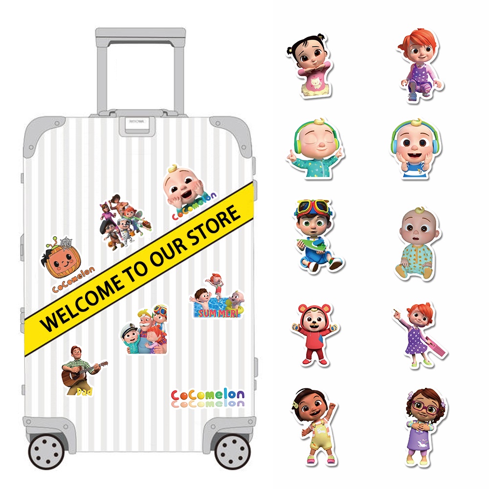 50pcs Stiker Cocomelon 2 Kartun Anti Air Untuk Edukasi Anak