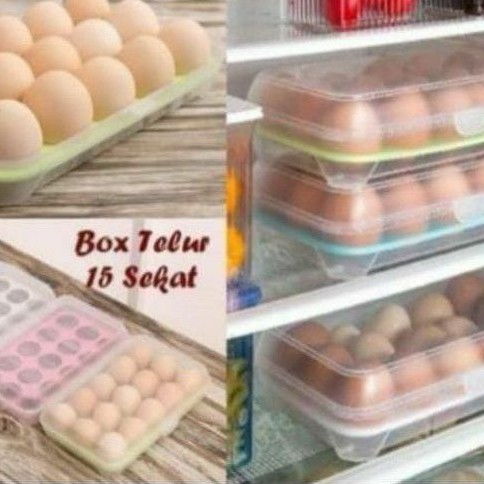 KOTAK TEMPAT TELUR EGG BOX 15 LUBANG / TEMPAT PENYIMPANAN TELUR (free bubble wrap dan dilapisi kardu