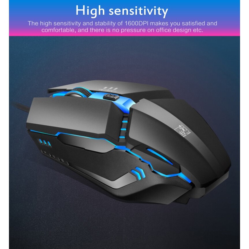 Mouse Gaming LED RGB 1600 DPI - K3 - Black