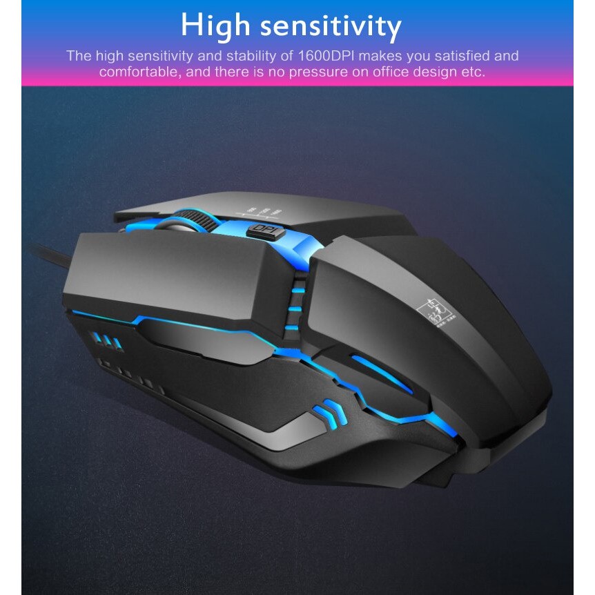 PROMO Centechia Mouse Gaming LED RGB 1600 DPI - K3 - Black