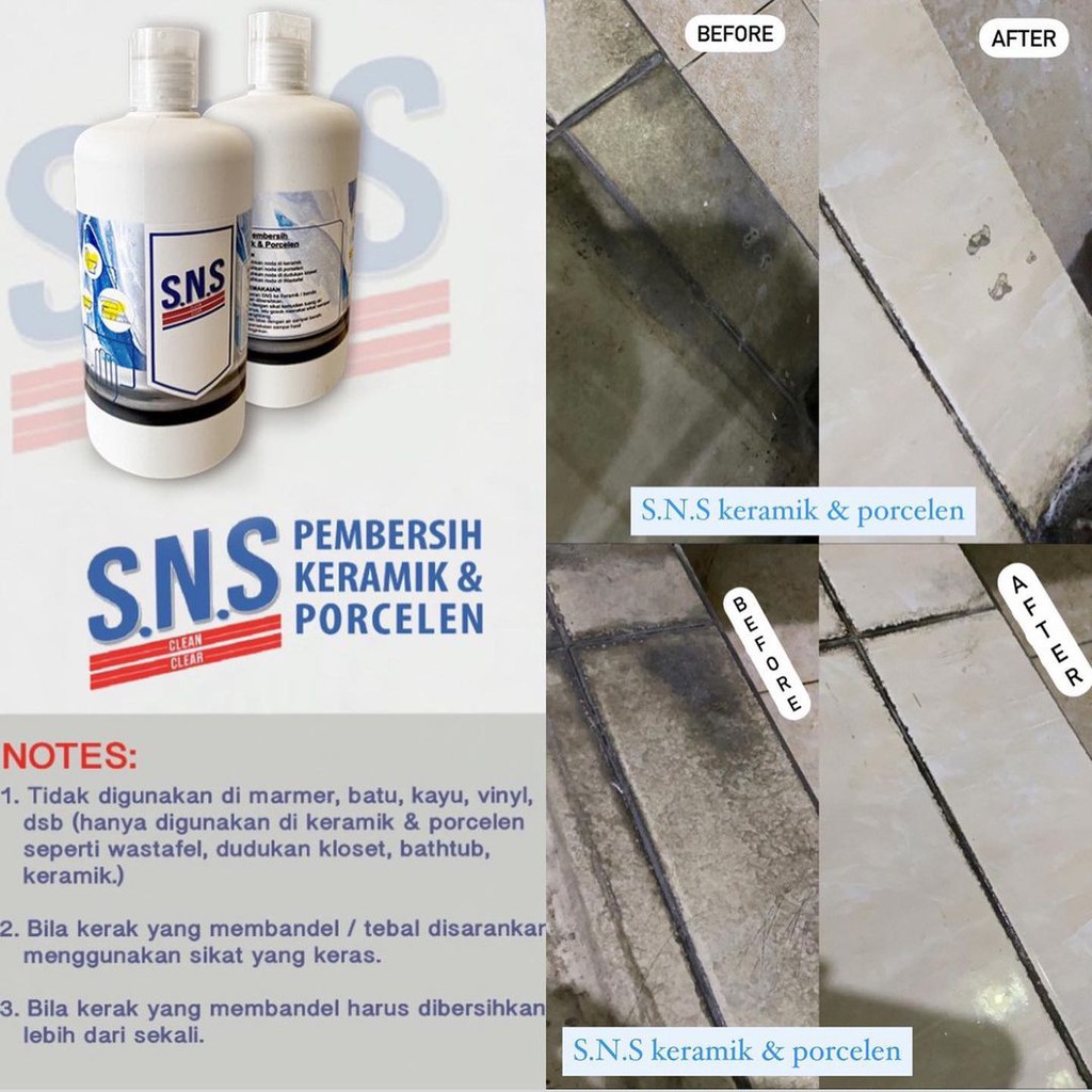 SNS pembersih keramik &amp; Porcelen