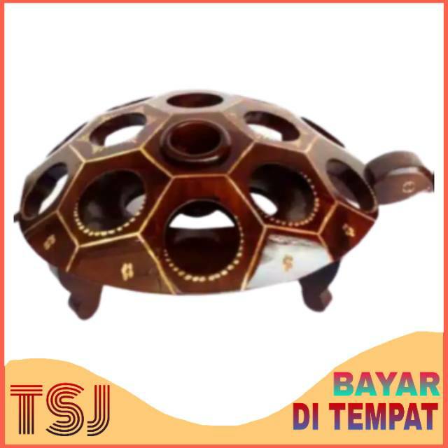 Tempat Air Minum Gelas Bentuk Kura-Kura Bahan Kayu Jati Asli