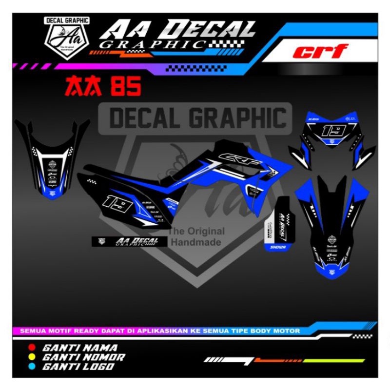 Decal crf stiker crf striping crf decal klx Aa 85 Free request nomor nama