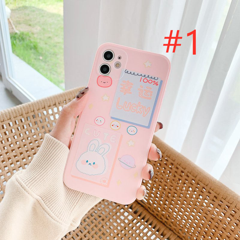 Lucky Bunny Soft Case HP iPhone 11 12 mini Pro Max 6 6S 7 8 + Plus X XR SE 2020 XS Max Fine Hole Casing Apple