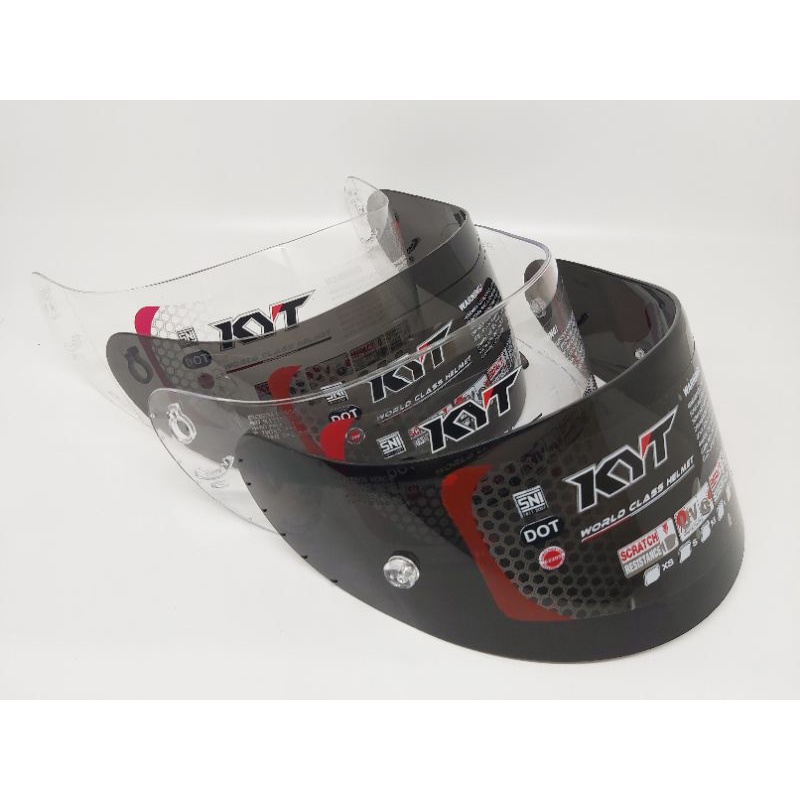 Kaca Helm Flat Dark Smoke Putih Dan Cembung Dark Smoke Putih Kyt R10/Rc7/K2 Raider/Kyt Veron/Mds Vic