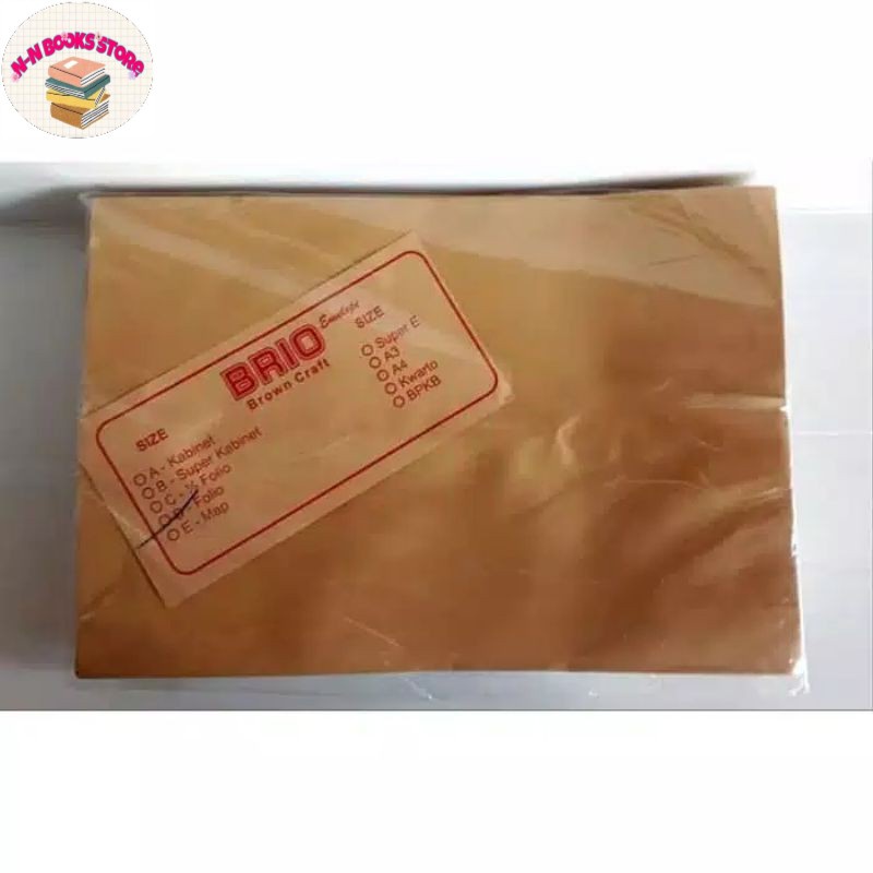 

Amplop Coklat Packing Olshop Ukuran FOLIO F4 MERK BRIO ISI 100 LEMBAR