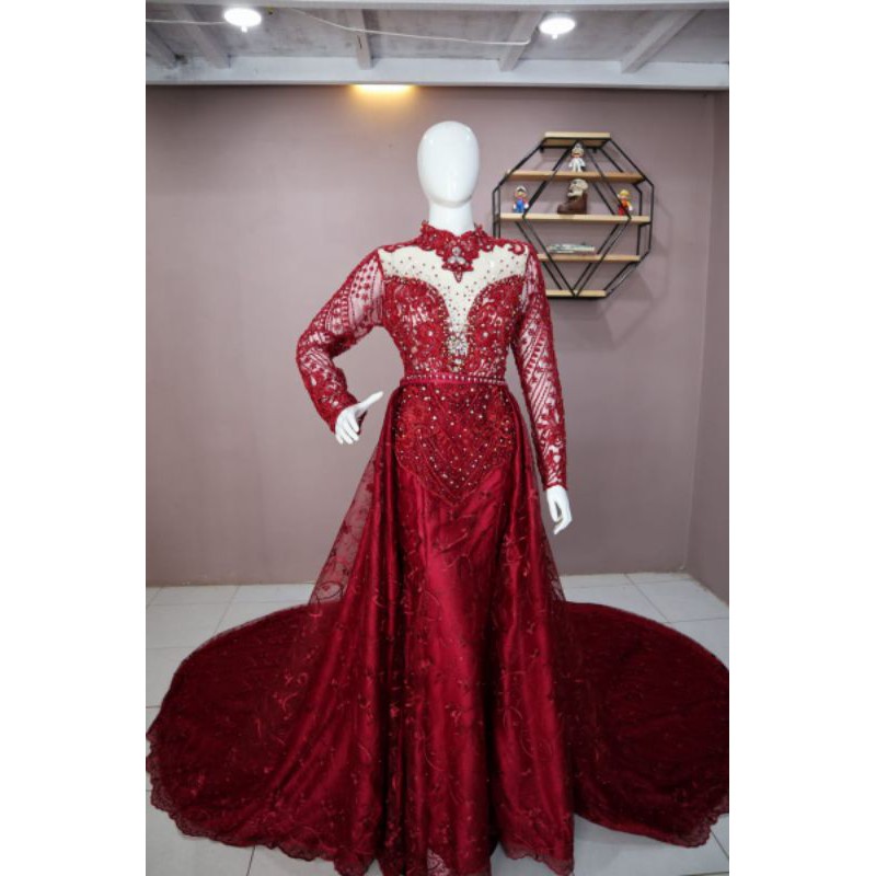 GAUN PENGANTIN AKAD KEBAYA FULL PAYET  PENJAHIT KONVEKSI LANGSUNG JAMIN TERMURAH