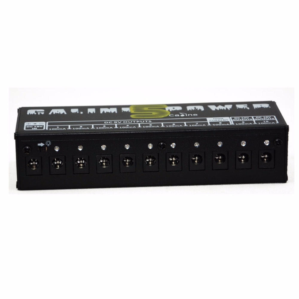 Caline Power Supply 10 Isolated Output EU Plug for Guitar Effect Pedal - CP-05 - Black