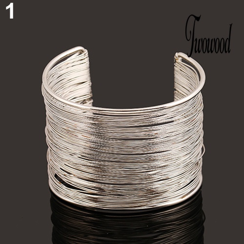 Gelang Model Terbuka Multilayer Bahan Metal Untuk Wanita