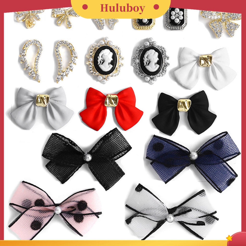 Huluboy Huluboy♡ Dekorasi Nail Art 3D Bentuk Pita Tahan Lama Untuk Wanita