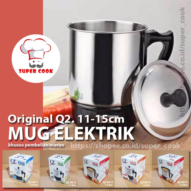 Q2 Mug listrik / teko listrik / electric heating cup.  Q2 8011 , Q2 8012 , Q2 8013 , Q28014 , Q28015