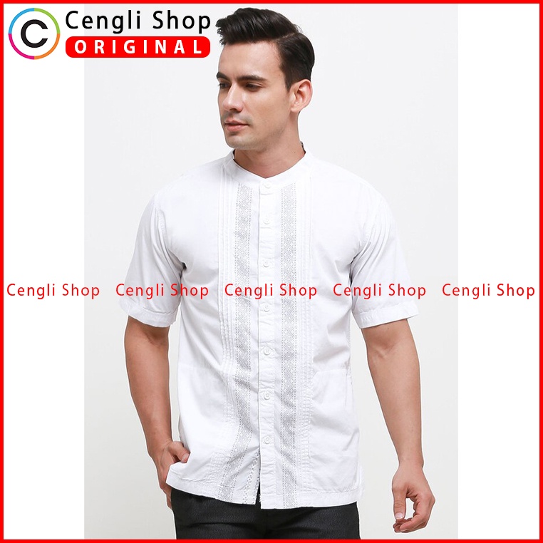 BAJU KOKO PRIA CARDINAL ORIGINAL LENGAN PENDEK ASLI TERBARU PUTIH 40