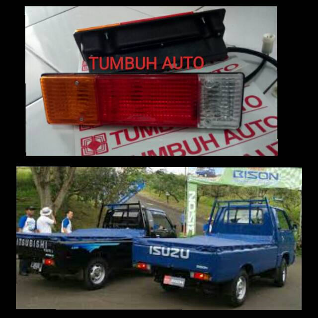 Lampu Belakang Kristal Stoplamp Sign Mundur Set Kabel Socket Bohlam Isuzu Bizon L300 PU Pick Up
