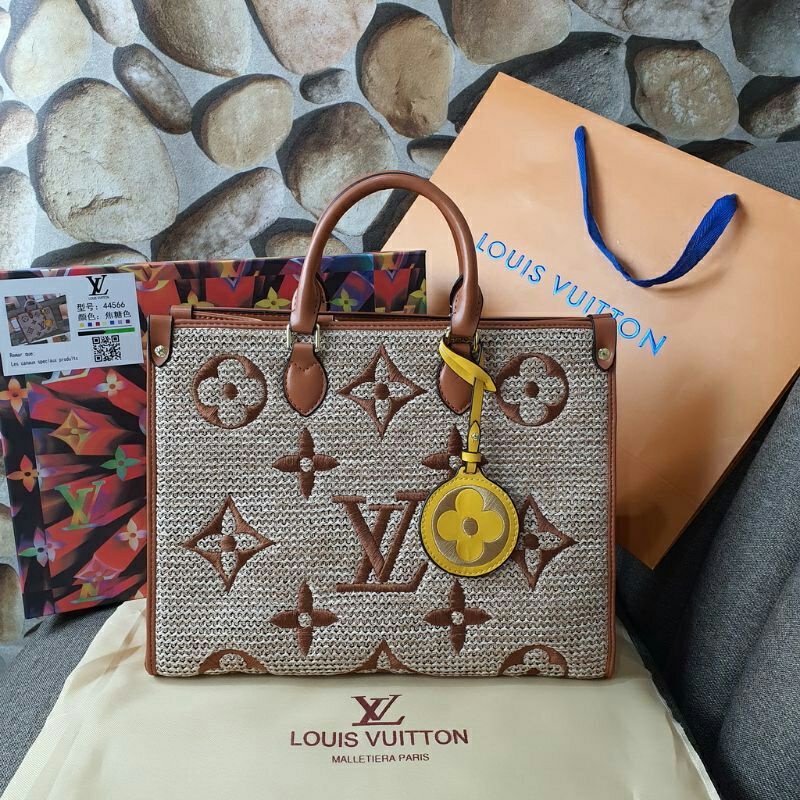 LV OnTheGo Raffia MM Autres Toiles AP44566 (Pls baca deskripsi lengkap)