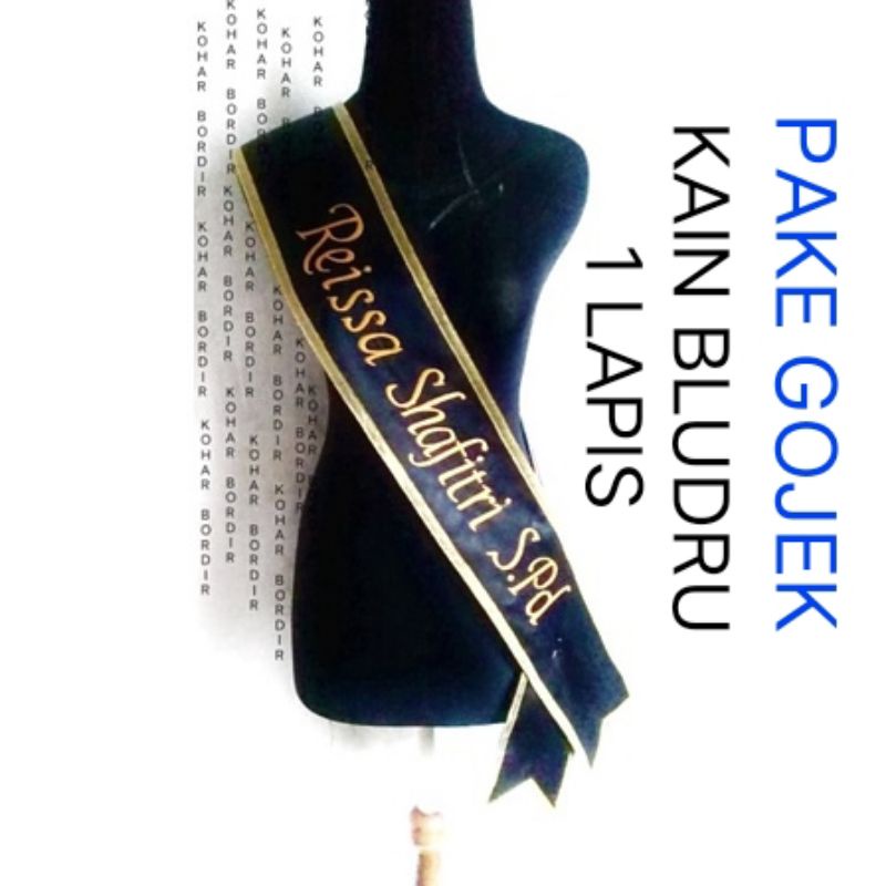 bordir nama selempang wisuda//renda