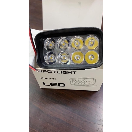 LAMPU LED BAR TEMBAK SOROT 8LED WATT MOBIL MOTOR 12V BREKET SPION