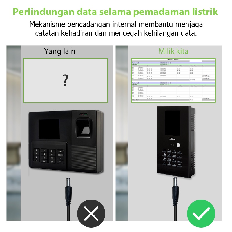 ZKTeco Mesin absensi Akses Kontrol Mesin Absen Wajah Unduh USB/LAN，SSR Excel Software