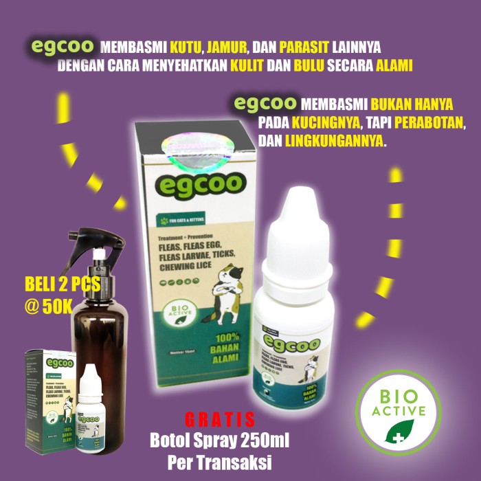 Obat Kutu Kucing dan Jamur Ampuh Aman Alami - EGCOO 15ml