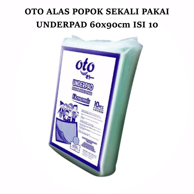 PERA638 OTO ALAS POPOK SEKALI PAKAI UNDERPAD UK 60x90CM ISI 10