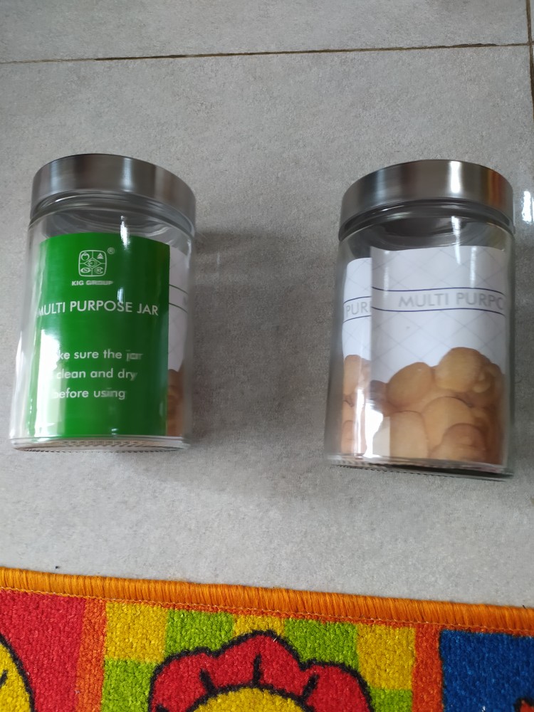 Hermetico Jar 750 Ml Tutup Stainless Putar | Toples Kaca Cantik | Jar Kue | Jar Madu