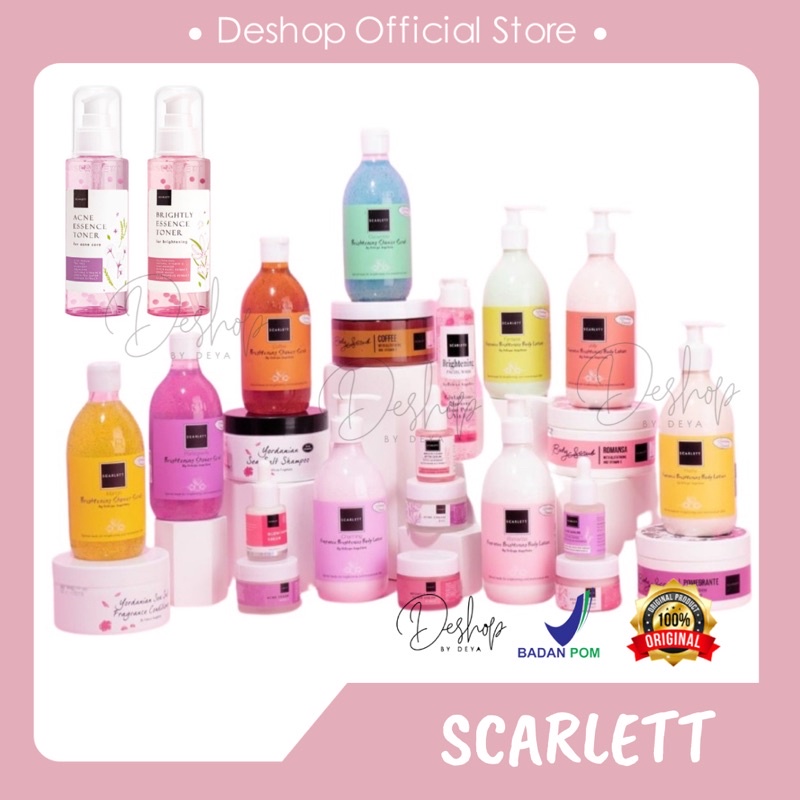 BPOM-Scarlett Whitening Body Lotion/Serum/Body Scrub Whitening All Variant