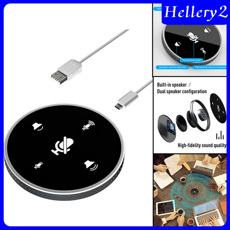 [HELLERY2] USB Conference Microphone w/Speaker Mic w/ Mute for Desktop Computer