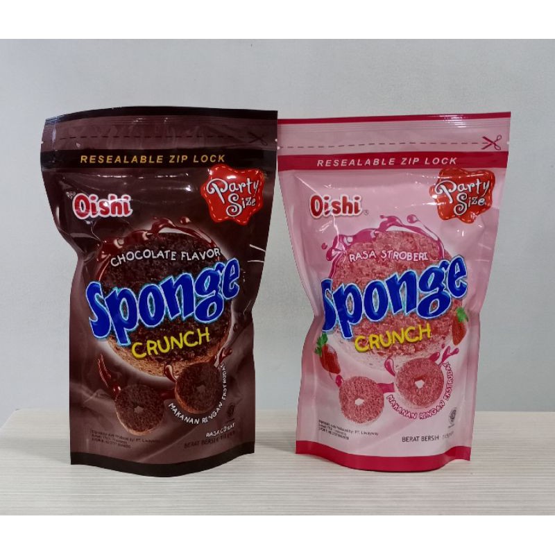 

OISHI SPONGE CRUNCH CHOCOLATE STROBERI - MAKANAN RINGAN EKSTRUDAT