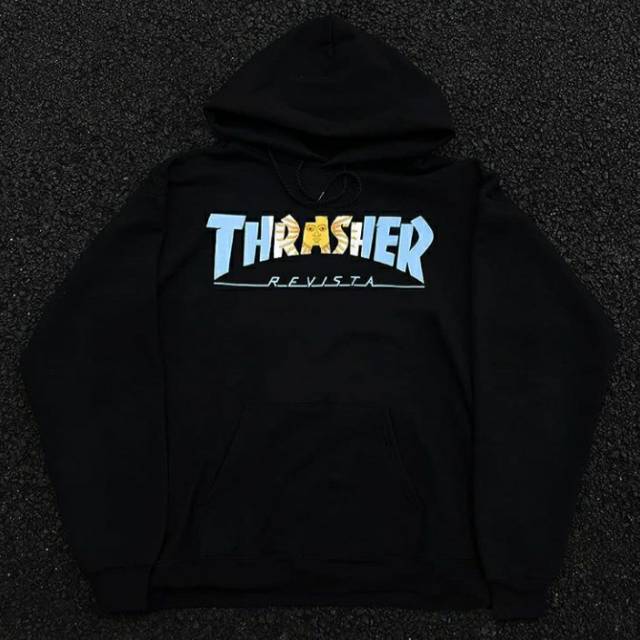 Hoodie thrasher revista aregntina full black