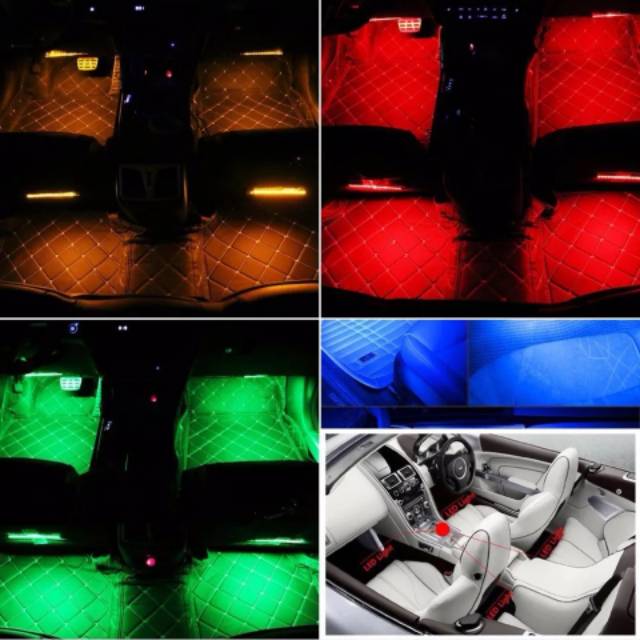 Lampu Led RGB Remote Interior Lantai Mobil Light Lamp Car Neon Floor