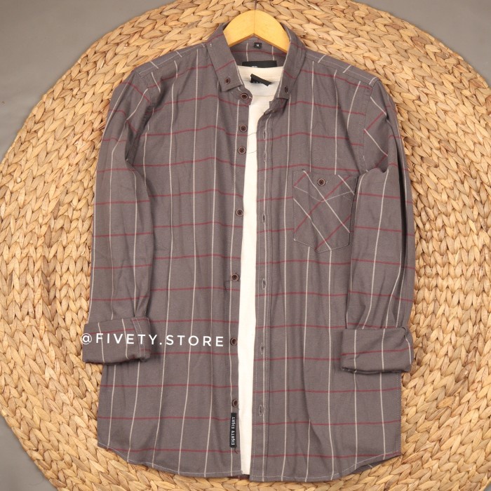 Kemeja pria (BISA COD)KEMEJA FLANEL BRILL EIGHTY EIGHT LENGAN PANJANG PRIA F7329 - M lengan panjang 