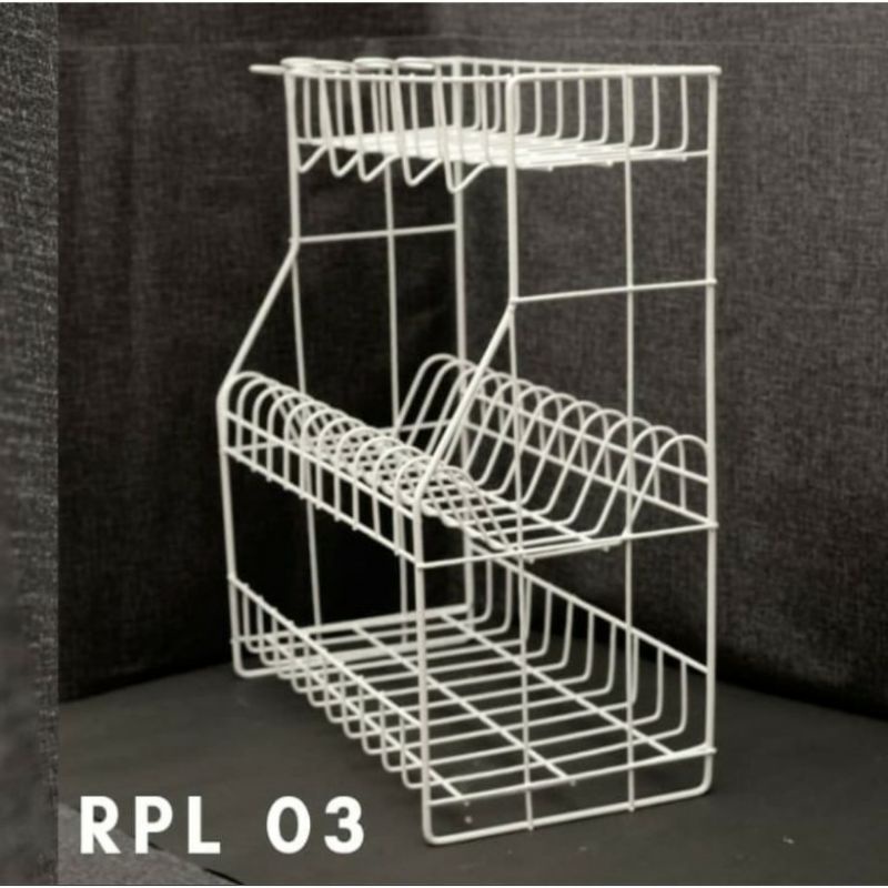 Rak piring 3 susun besi kuat