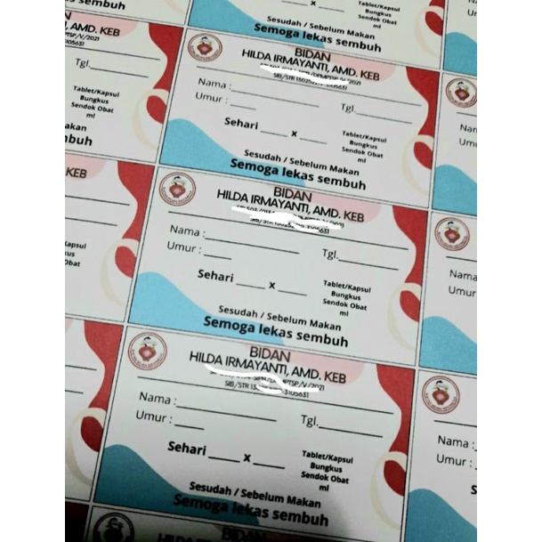 

Label Obat Bidan Etiket Obat Bidan Label Bidan Min 120 pcs