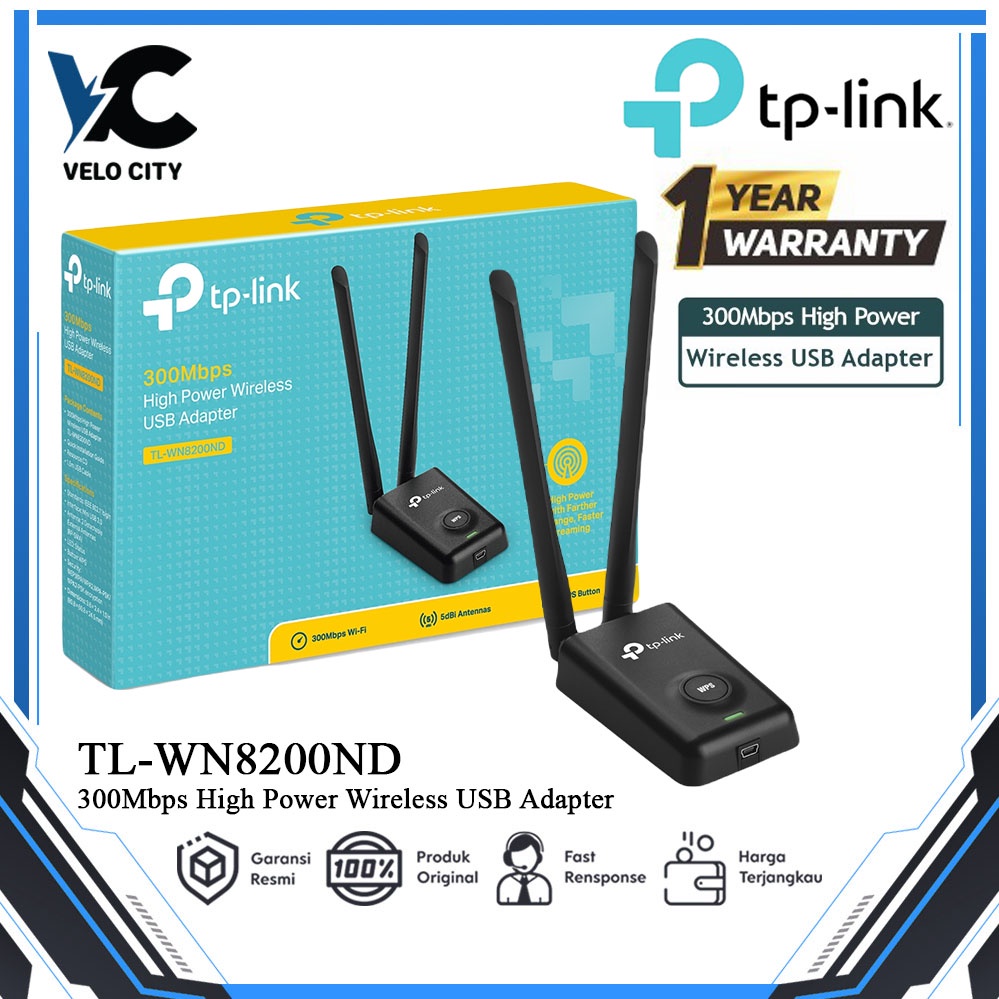 TP-LINK TL-WN8200ND TPLink 300Mbps High Power Wireless USB Adapter