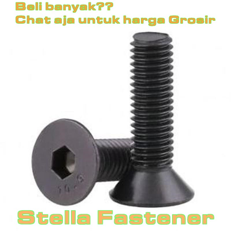 6 pcs Baut L Verseng M6x25 / M6x25 Baut "L" Verseng Hex. Socket Countersunk   Grosir Baut