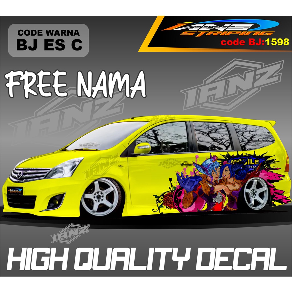 STICKER DECAL  MOBIL GRAND LIVINA MOTIF MOBILE LEGEND / STIKER MOBIL TERIOS XPANDER NEW DESAIN / VARIASI STIKER MOBIL AVANZA XENIA