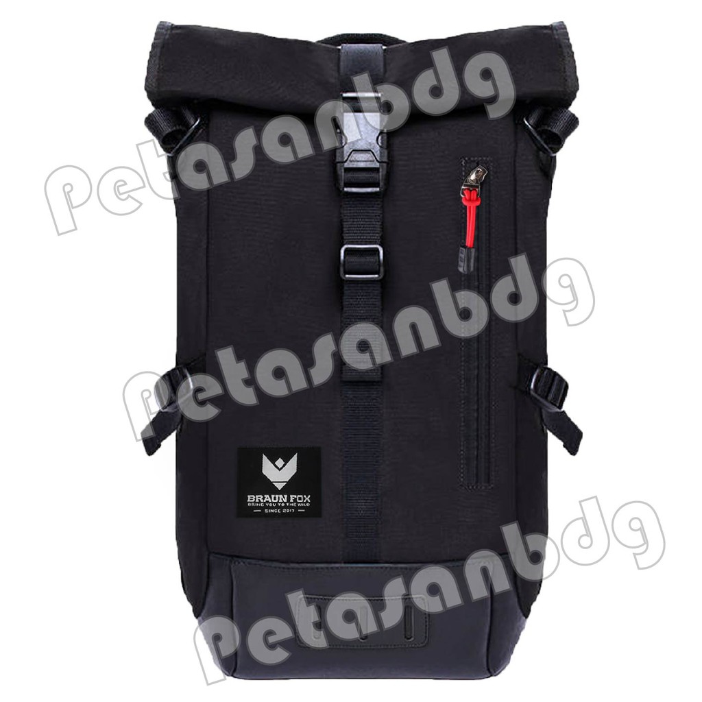 RTM - Tas Ransel Pria Braun Fox Mountain Crazy Laptop Backpack + USB Charger + FREE Jam Tangan Pria