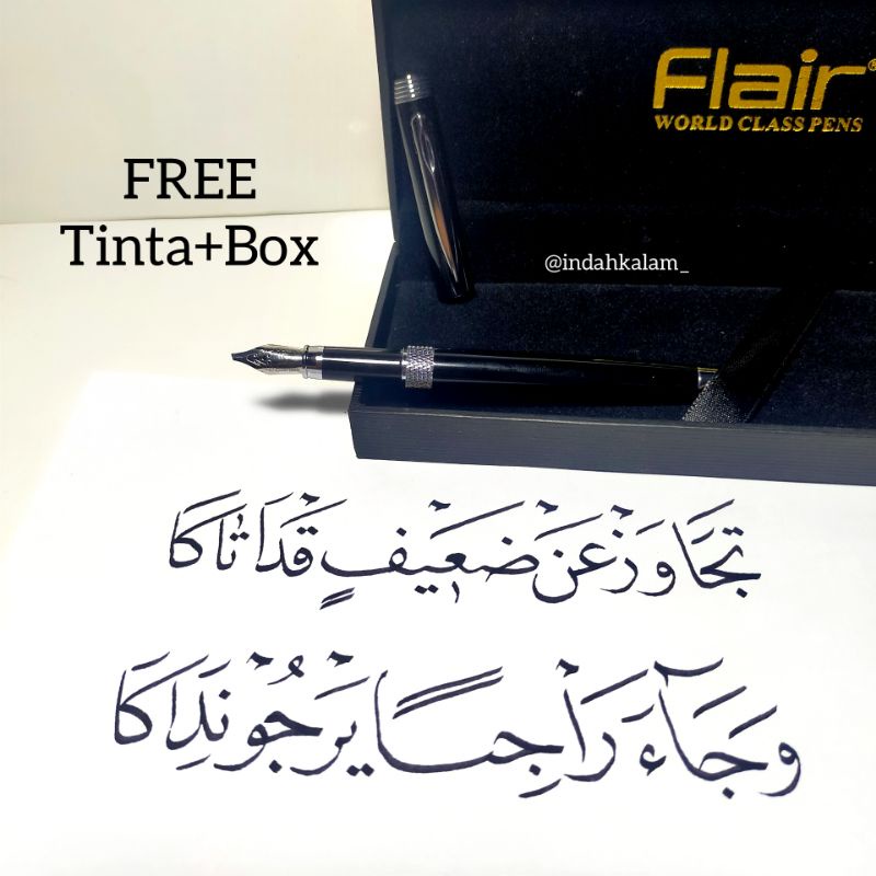

[LANGKA] Fountain Pen Iridium Black Set Nib Box Pulpen Klasik Kaligrafi Khat Kalam Ijazah Pen Tutul