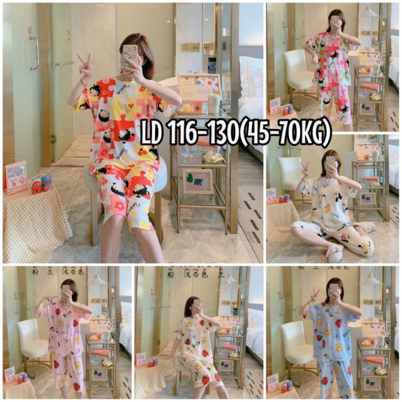 Baju tidur 7/8 import / Piyama wanita import terbaru / Stelan wanita import murah hp C16-B1