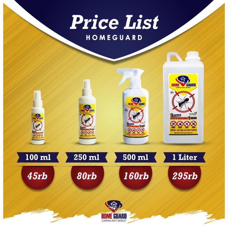 Home Guard Cairan Anti Semut 100ml / 250ml | Cairan Anti kecoak / Semprotan anti semut CBKS SBC