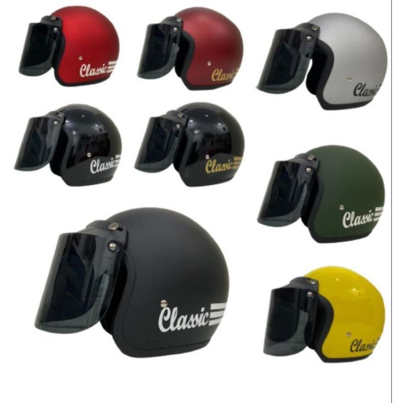 Helm Bogo CLASIC HELM BOGO RETRO HELM BOGO KACA DATAR HELM BOGO POLOS HELM BOGO KRAKTER HELM BOGO BERKUALITAS