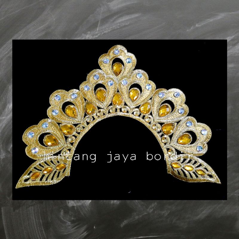 renda bordir mahkota diamond kecil