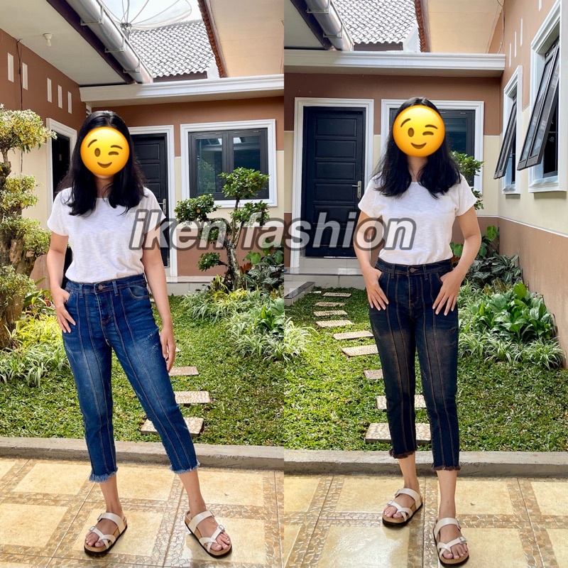 MARISA JEANS // CELANA JEANS WANITA 7/9 MOTIF TULANG 2 // BERNICE 2