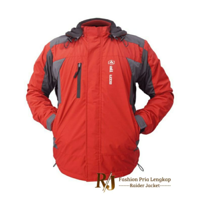 JAKET OUTDOOR ORIGINAL JAKET GUNUNG PRIA RED NEW ARTIKEL RJ 100% TAHAN AIR