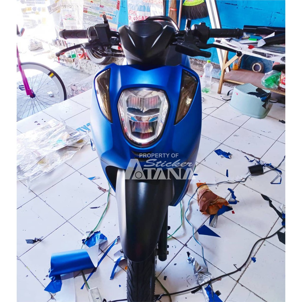 Skotlet Biru Doff Metalik Scotlet Infinity Satin Dop Stiker Meteran Sticker Decal PCX Motor Nmax