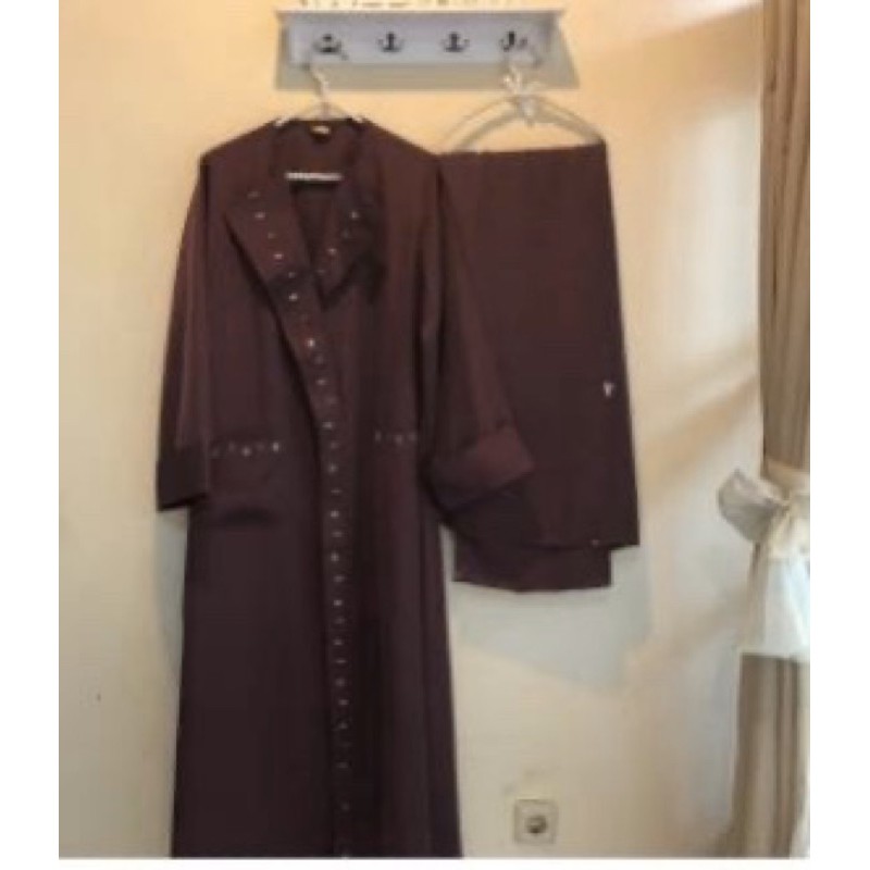 Abaya burgundy Fursan silk