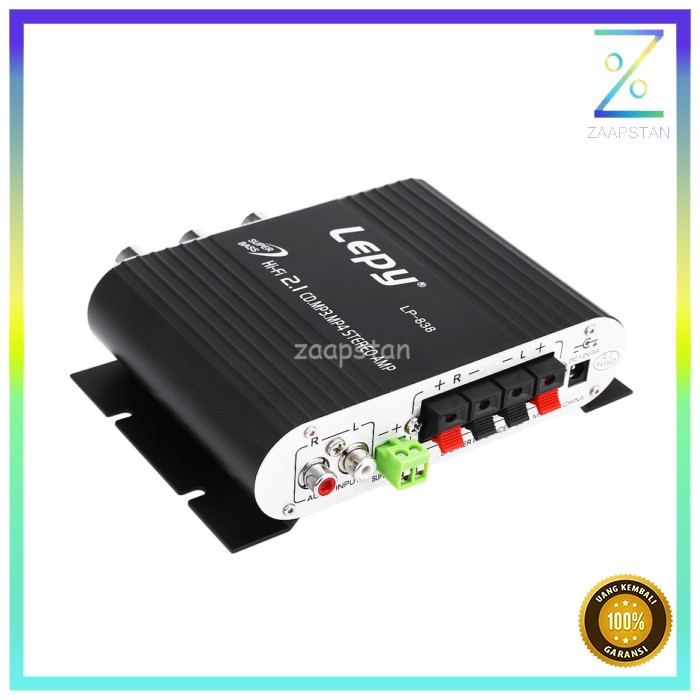 Lepy HiFi Stereo Amplifier Treble Bass Booster - LP-838 - Black