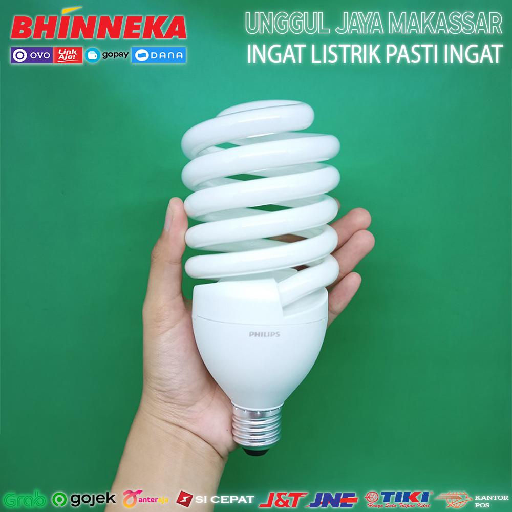 Lampu Helix 55W Putih 55 W Cool Day Light 55 Watt Philips PLC Lampu Spiral Tornado Sepiral 55 W Jumbo Super Terang Ulir Keong E27 Pilips Awet Berkualitas