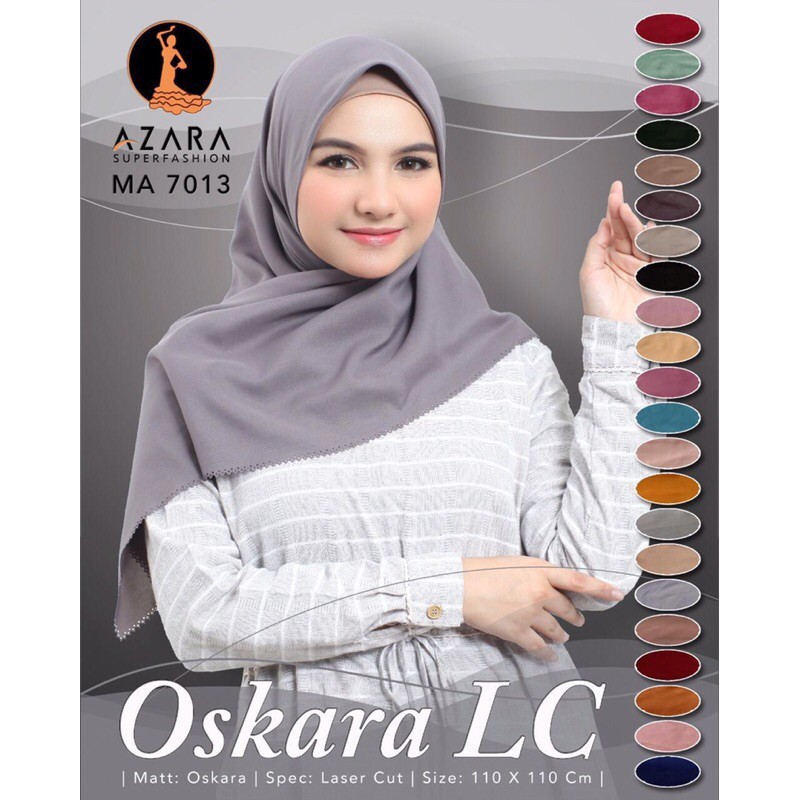 SEGI EMPAT AZARA OSKARA POLOS LASERCUT SCARF SEGIEMPAT JILBAB HIJAB SQUARE