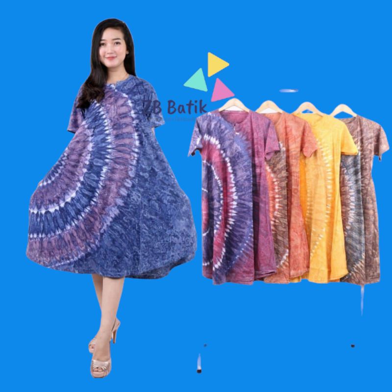 Daster Kaos Payung Abstrak Jumbo Motif C Model Resleitng Depan Busui Terbaru Murah